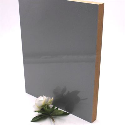 Non Corrosive Kitchen Cabinet Grey High Gloss MDF Panels 12mm